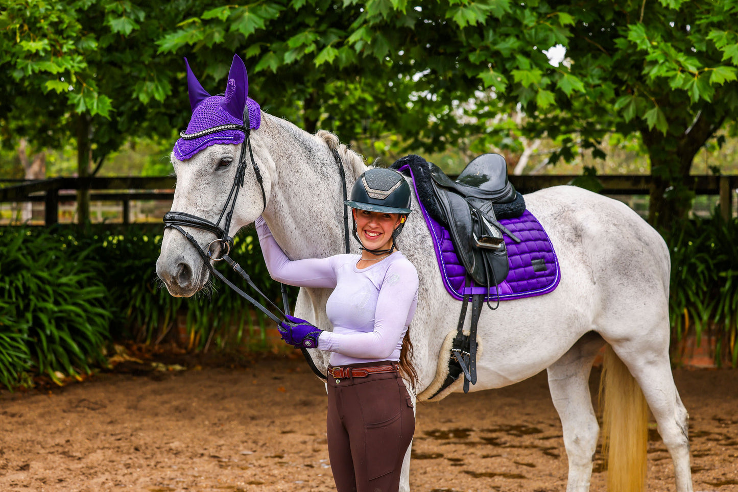 Royal Purple Crystal Deluxe Saddle Pad