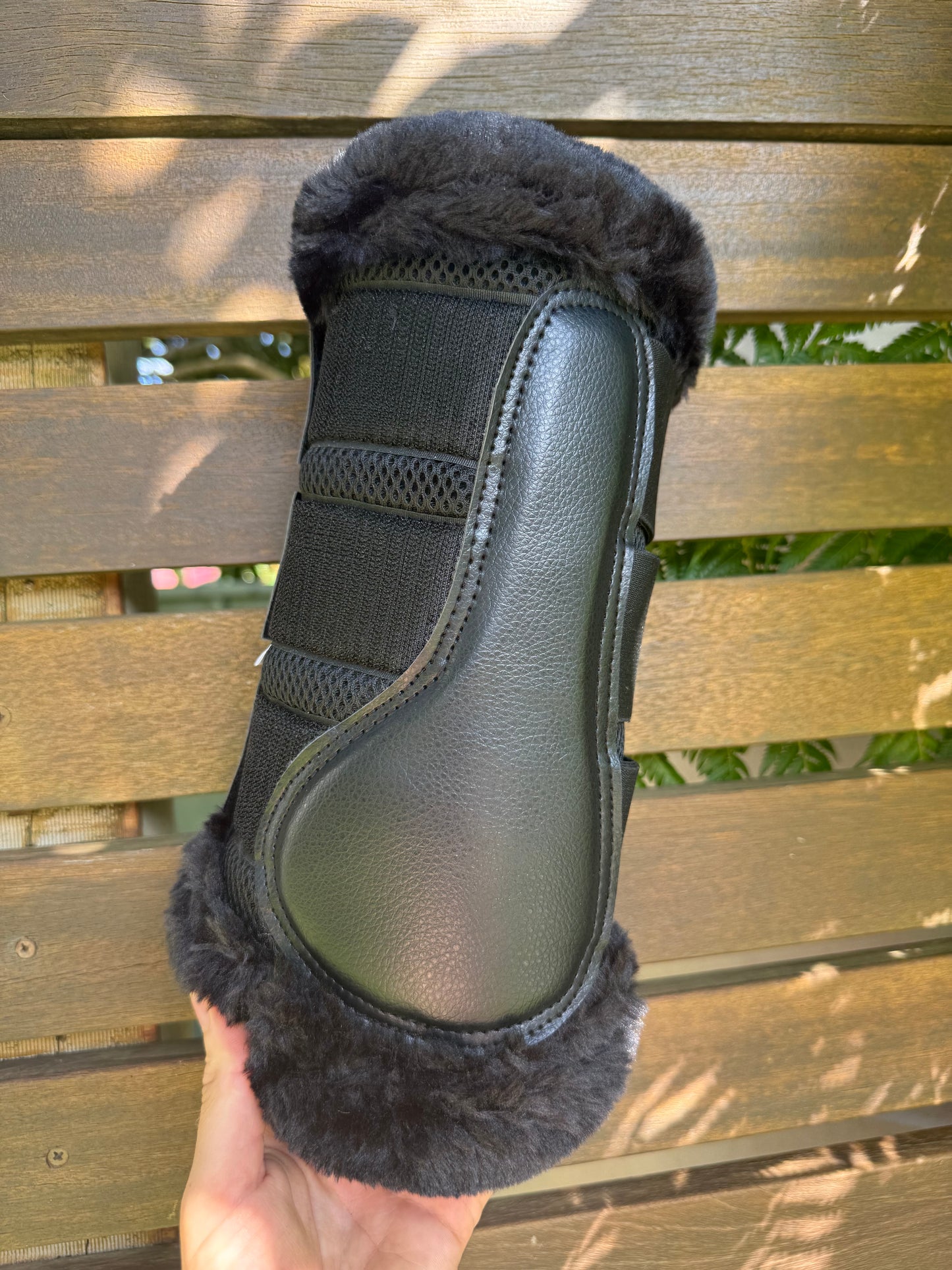 Black Coolflow Brushing Boots with Fur Trim