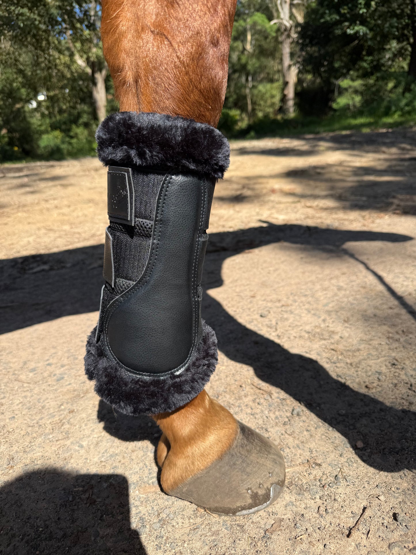 Black Coolflow Brushing Boots with Fur Trim