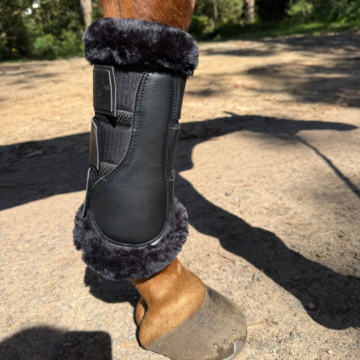 Black Coolflow Brushing Boots with Fur Trim