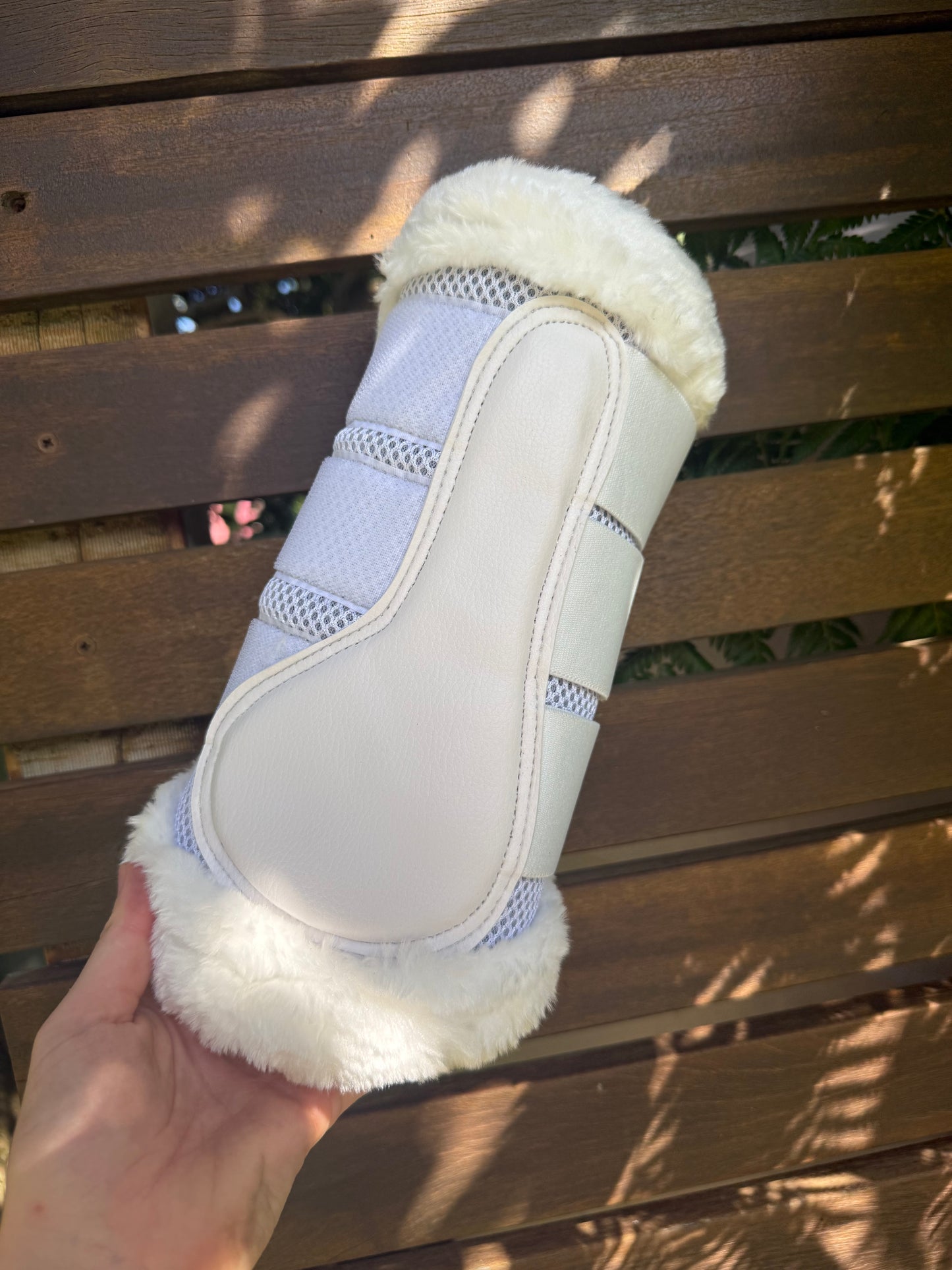 White Coolflow Brushing Boots with Fur Trim