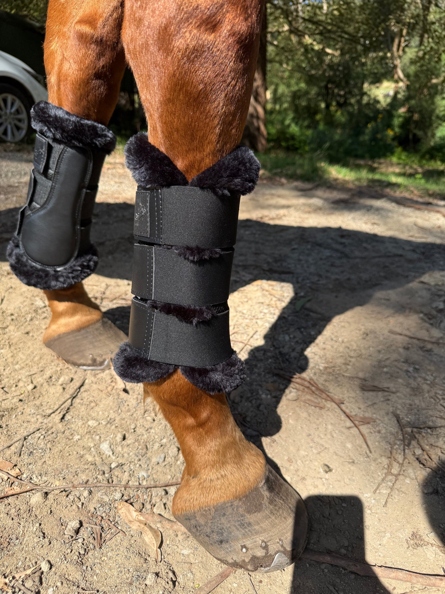 Black Coolflow Brushing Boots with Fur Trim
