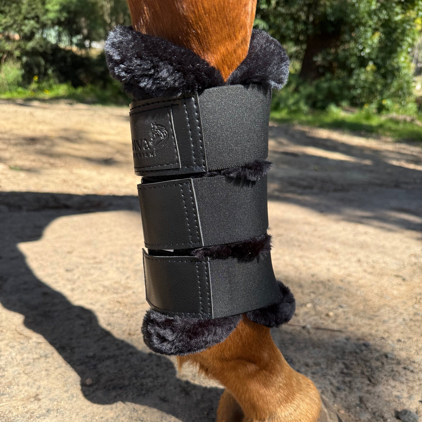 Black Coolflow Brushing Boots with Fur Trim