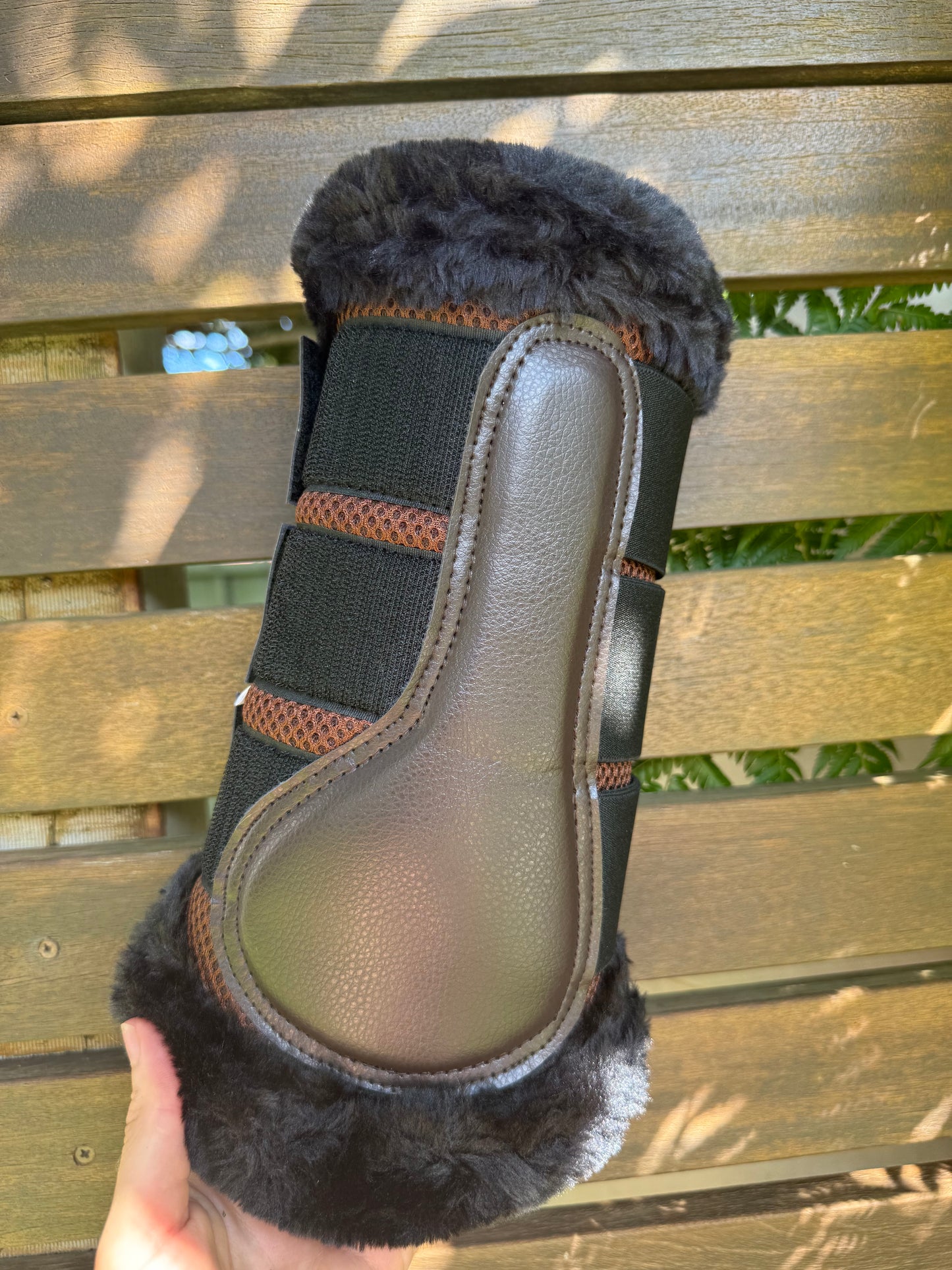 Brown Coolflow Brushing Boots with Fur Trim