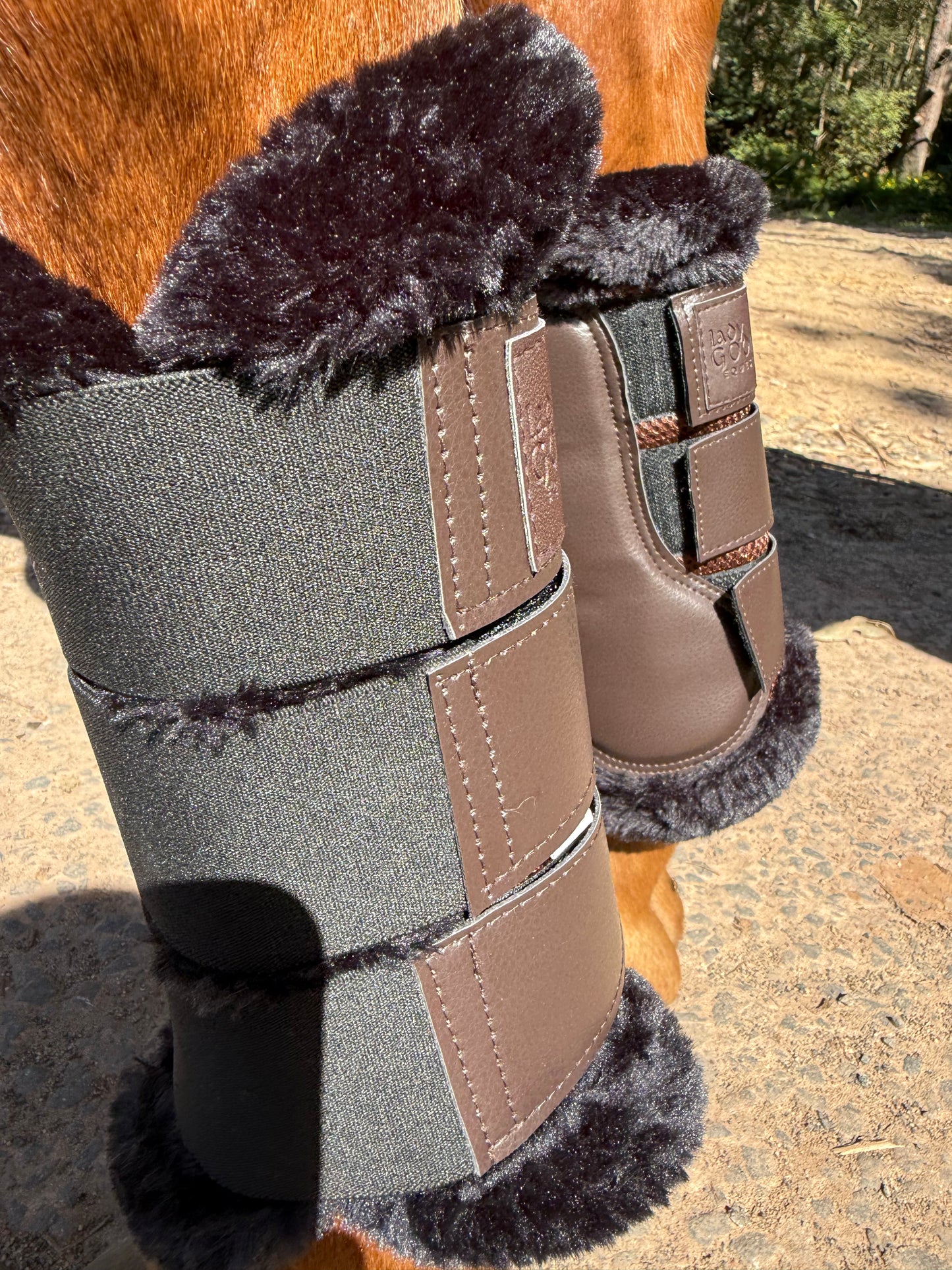 Brown Coolflow Brushing Boots with Fur Trim
