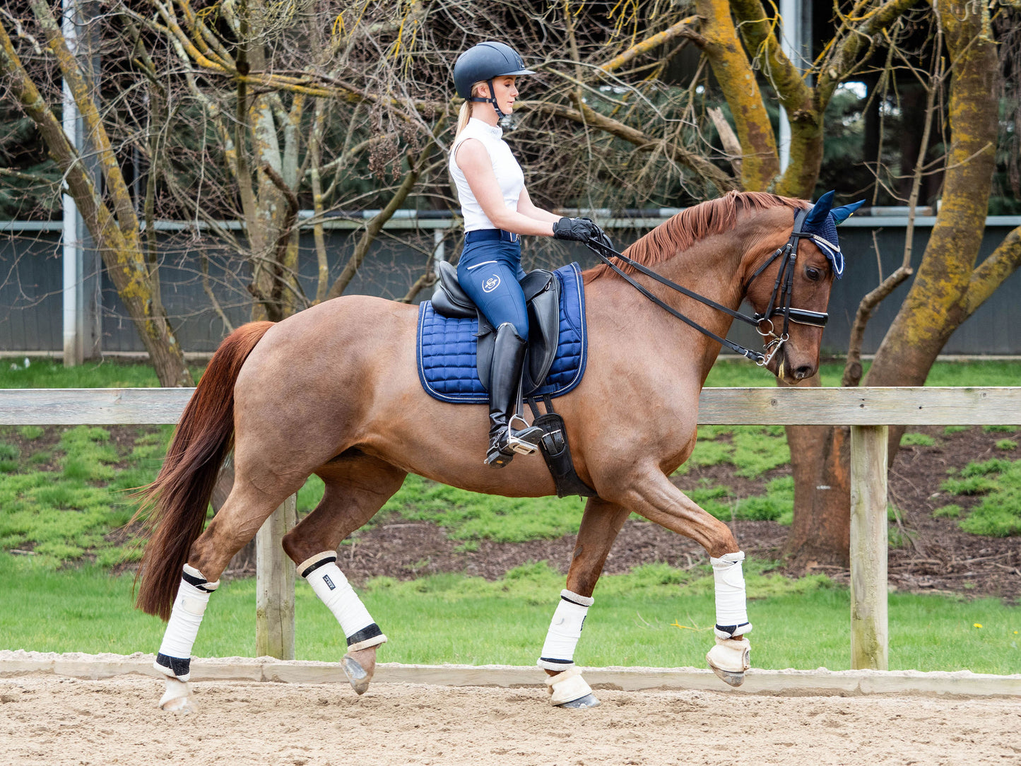 Navy Crystal Deluxe Saddle Pad