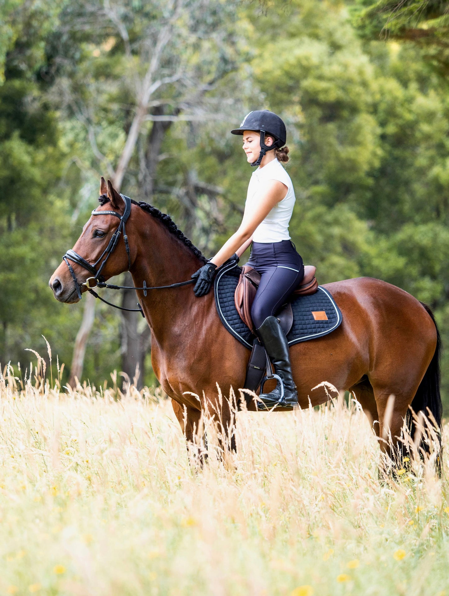 Black Classic Bamboo Saddle Pad