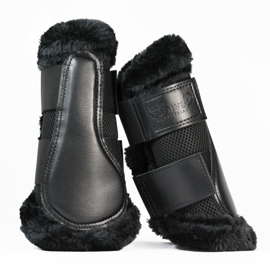 Black Coolflow Brushing Boots with Fur Trim