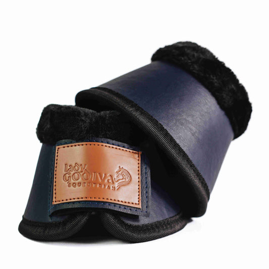 Navy Bell boots with fur