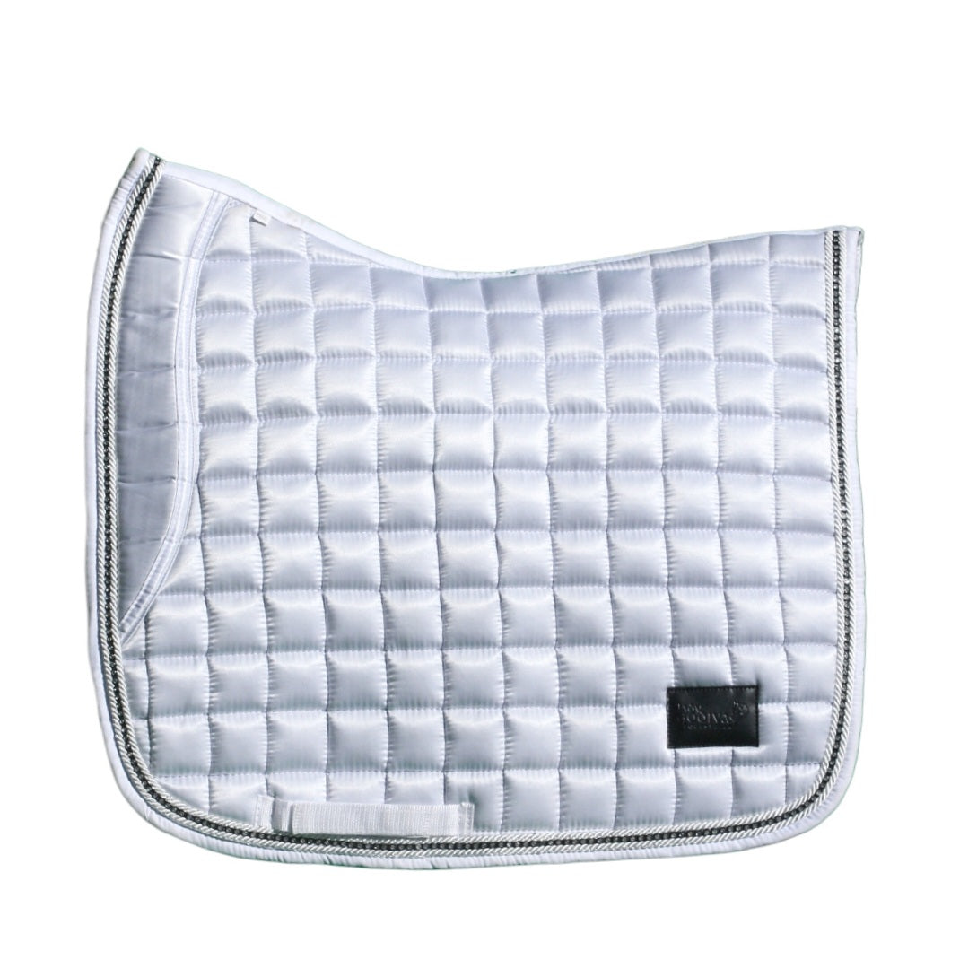 White crystal deluxe satin saddle pad