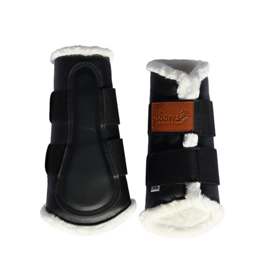 Black Brushing boots with fur