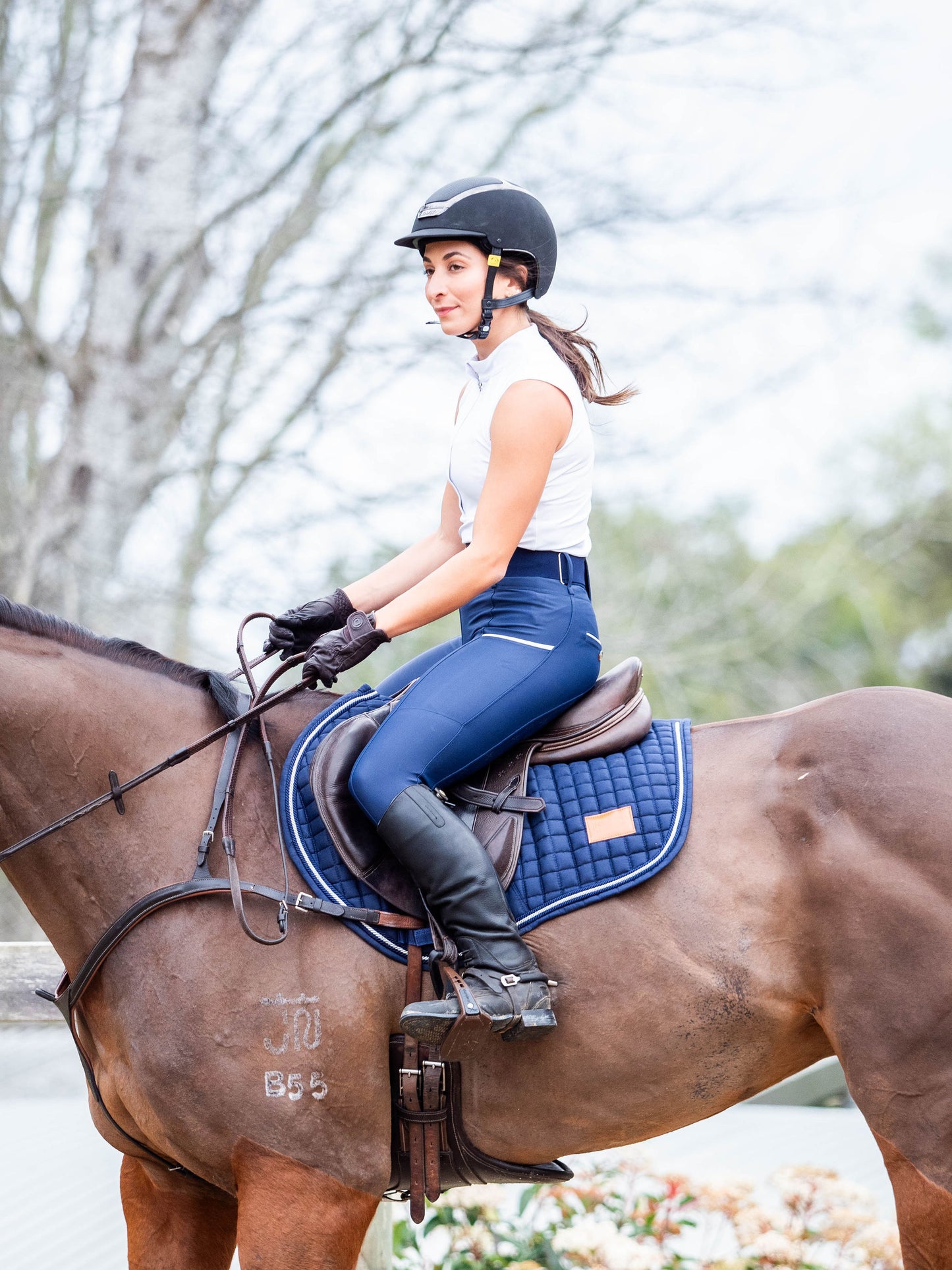 Navy Classic Bamboo Saddle Pad