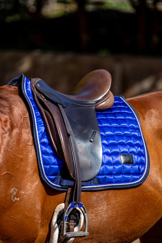 Electric Blue Deluxe Satin Saddle Pad