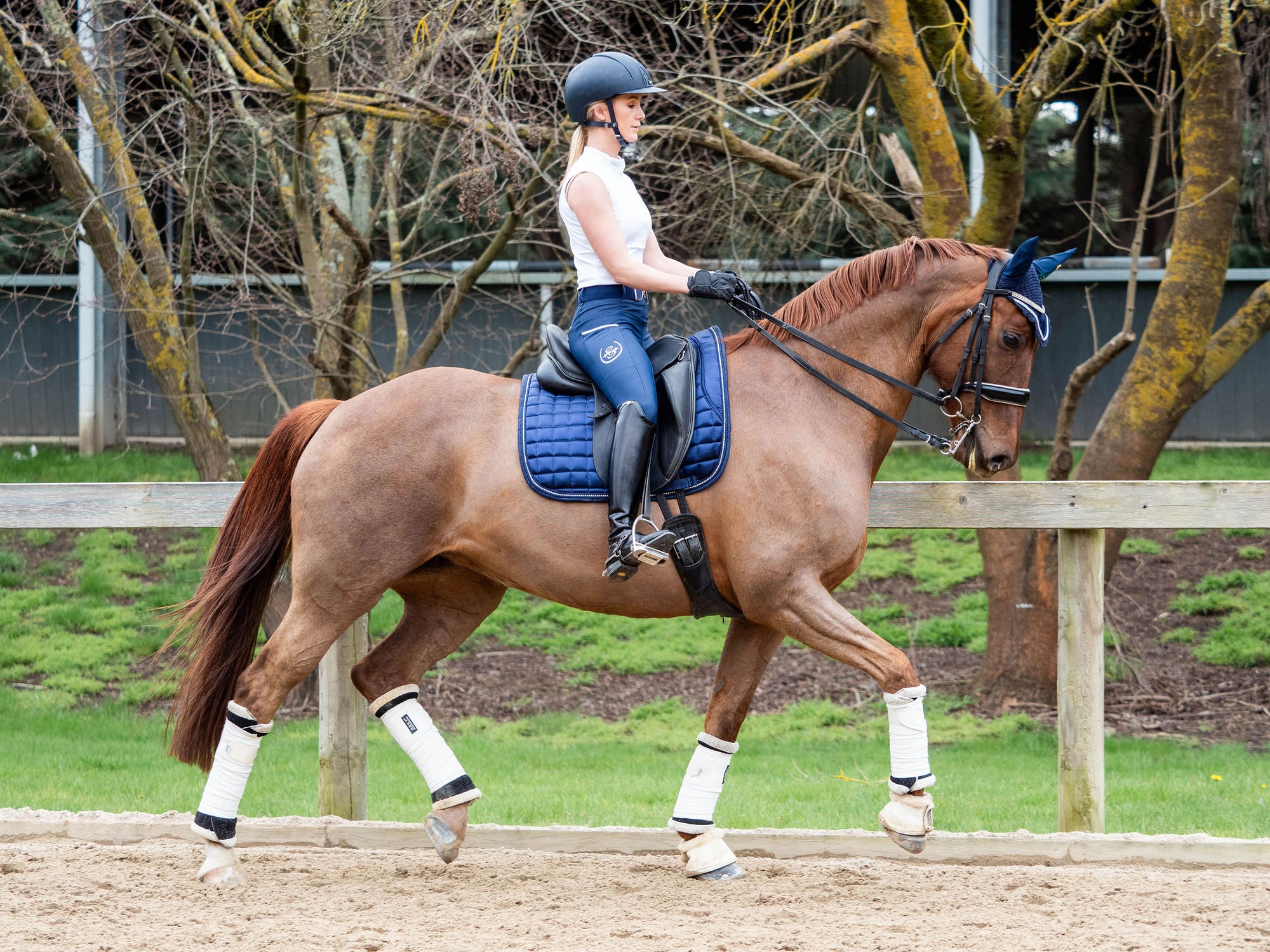 Navy Crystal Deluxe Saddle Pad
